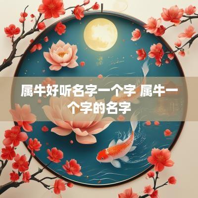 属牛好听名字一个字 属牛一个字的名字