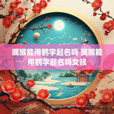 属猴能用鹤字起名吗 属猴能用鹤字起名吗女孩