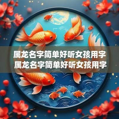 属龙名字简单好听女孩用字 属龙名字简单好听女孩用字有哪些