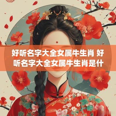 好听名字大全女属牛生肖 好听名字大全女属牛生肖是什么