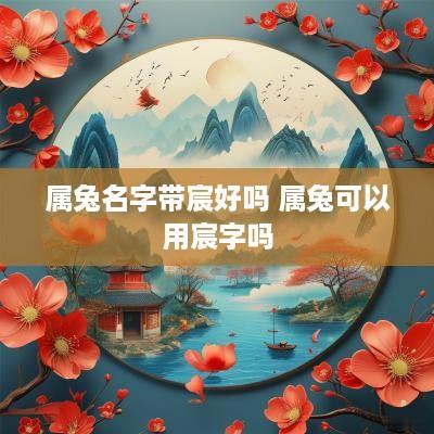 属兔名字带宸好吗 属兔可以用宸字吗