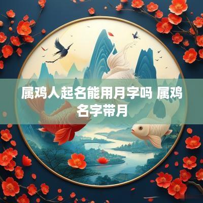属鸡人起名能用月字吗 属鸡名字带月
