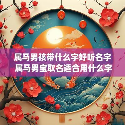 属马男孩带什么字好听名字 属马男宝取名适合用什么字