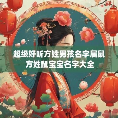 超级好听方姓男孩名字属鼠 方姓鼠宝宝名字大全