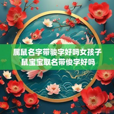 属鼠名字带骏字好吗女孩子 鼠宝宝取名带俊字好吗