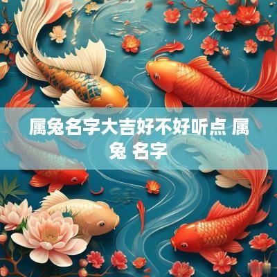 属兔名字大吉好不好听点 属兔 名字