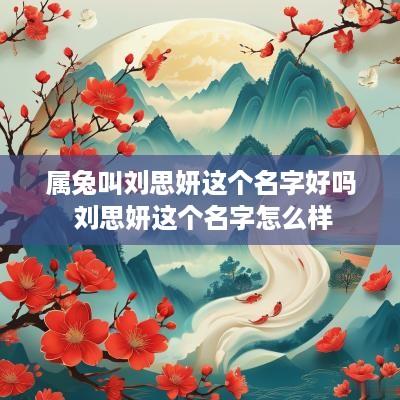 属兔叫刘思妍这个名字好吗 刘思妍这个名字怎么样