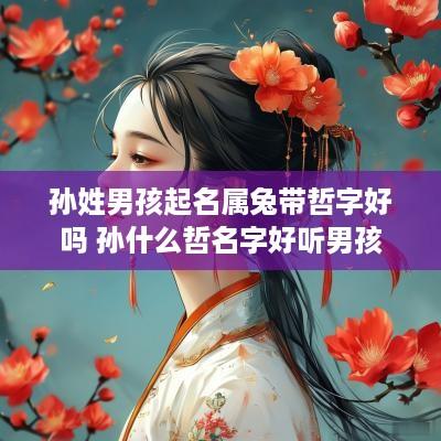 孙姓男孩起名属兔带哲字好吗 孙什么哲名字好听男孩
