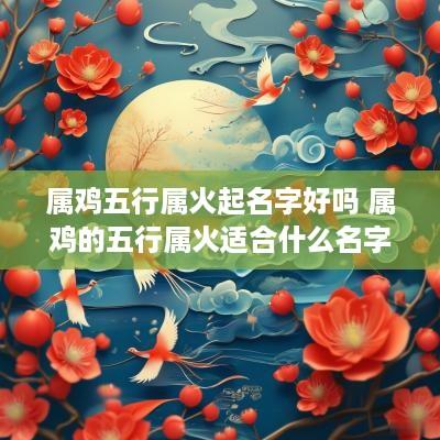 属鸡五行属火起名字好吗 属鸡的五行属火适合什么名字