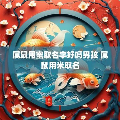 属鼠用蜜取名字好吗男孩 属鼠用米取名