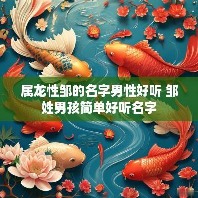 属龙性邹的名字男性好听 邹姓男孩简单好听名字