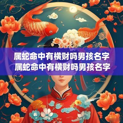 属蛇命中有横财吗男孩名字 属蛇命中有横财吗男孩名字怎么取