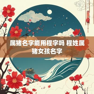 属猪名字能用程字吗 程姓属猪女孩名字 属猪名字能用程字吗 程姓属猪女孩名字
