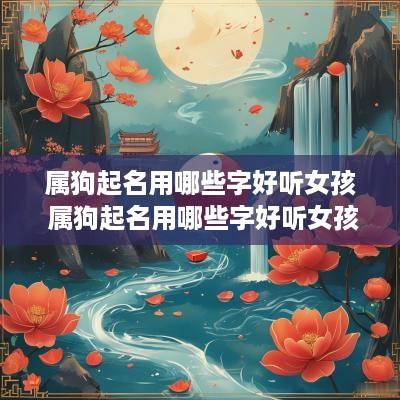 属狗起名用哪些字好听女孩 属狗起名用哪些字好听女孩子