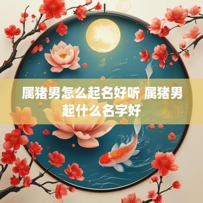 属猪男怎么起名好听 属猪男起什么名字好