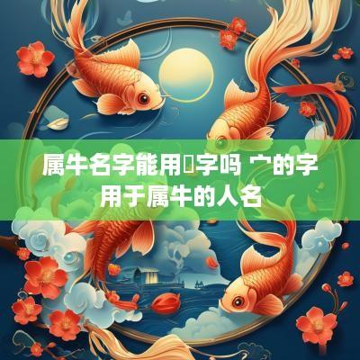 属牛名字能用垚字吗 宀的字用于属牛的人名