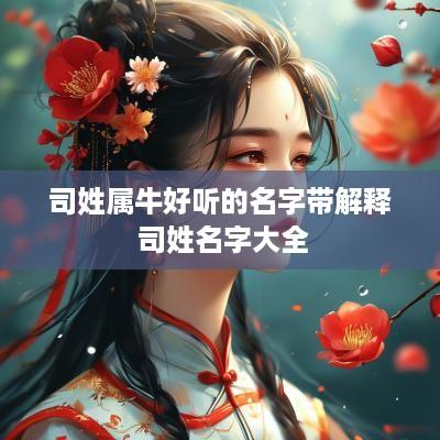 司姓属牛好听的名字带解释 司姓名字大全
