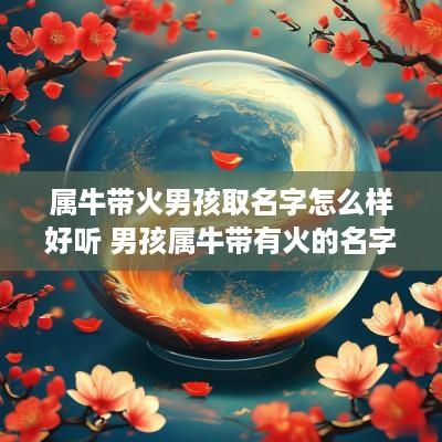 属牛带火男孩取名字怎么样好听 男孩属牛带有火的名字