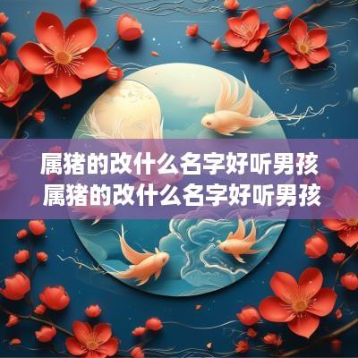 属猪的改什么名字好听男孩 属猪的改什么名字好听男孩子