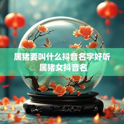 属猪要叫什么抖音名字好听 属猪女抖音名