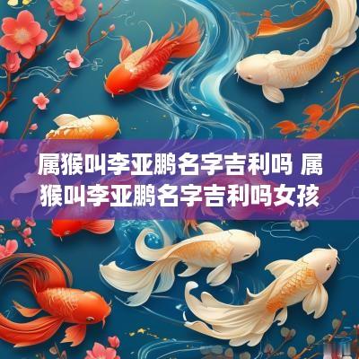 属猴叫李亚鹏名字吉利吗 属猴叫李亚鹏名字吉利吗女孩