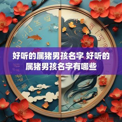 好听的属猪男孩名字 好听的属猪男孩名字有哪些