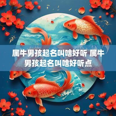属牛男孩起名叫啥好听 属牛男孩起名叫啥好听点