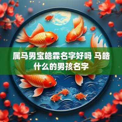 属马男宝皓霖名字好吗 马皓什么的男孩名字