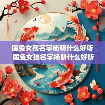 属兔女孩名字杨明什么好听 属兔女孩名字杨明什么好听点