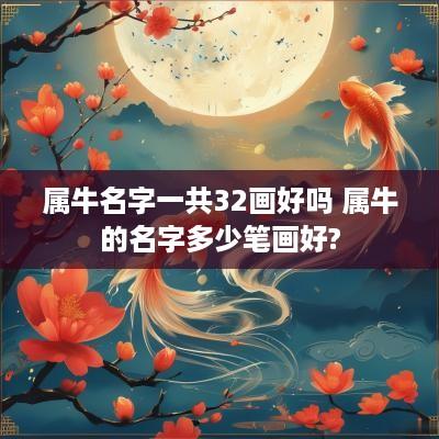 属牛名字一共32画好吗 属牛的名字多少笔画好?