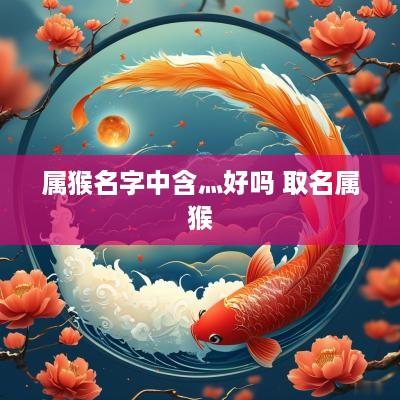 属猴名字中含灬好吗 取名属猴
