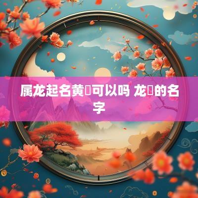 属龙起名黄玥可以吗 龙玥的名字