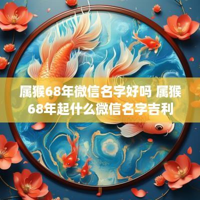 属猴68年微信名字好吗 属猴68年起什么微信名字吉利