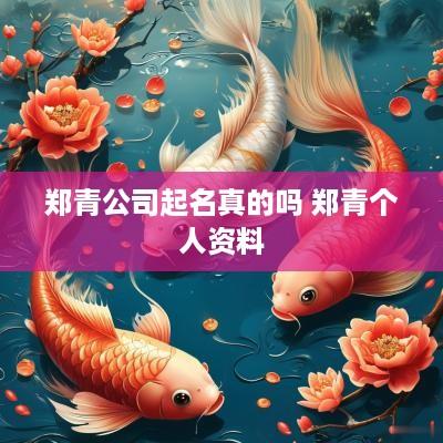 郑青公司起名真的吗 郑青个人资料
