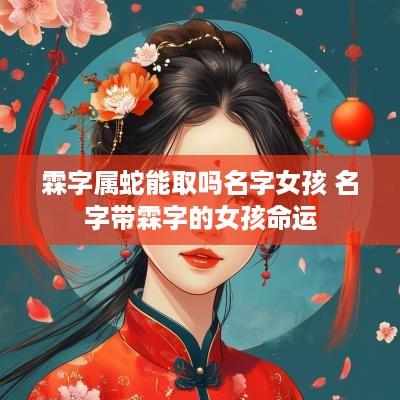 霖字属蛇能取吗名字女孩 名字带霖字的女孩命运