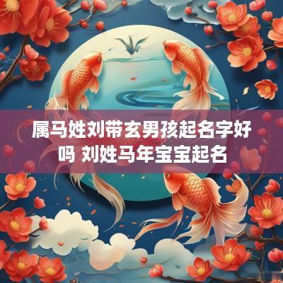 属马姓刘带玄男孩起名字好吗 刘姓马年宝宝起名