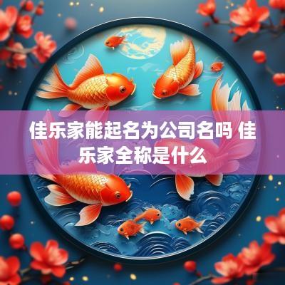 佳乐家能起名为公司名吗 佳乐家全称是什么