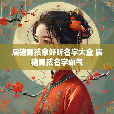 属猪男孩豪好听名字大全 属猪男孩名字霸气