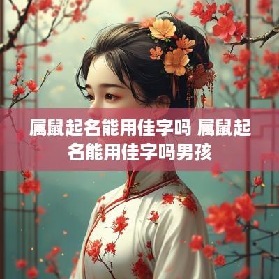 属鼠起名能用佳字吗 属鼠起名能用佳字吗男孩