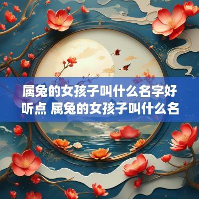 属兔的女孩子叫什么名字好听点 属兔的女孩子叫什么名字好听点呢