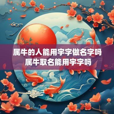属牛的人能用宇字做名字吗 属牛取名能用宇字吗