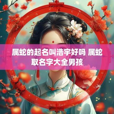 属蛇的起名叫浩宇好吗 属蛇取名字大全男孩