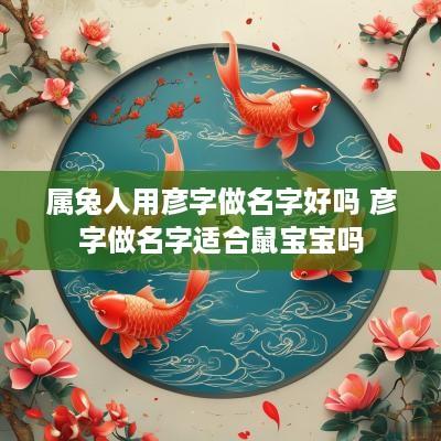 属兔人用彦字做名字好吗 彦字做名字适合鼠宝宝吗