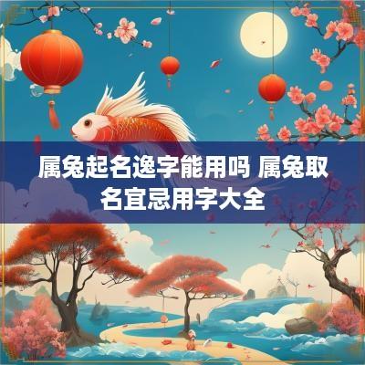 属兔起名逸字能用吗 属兔取名宜忌用字大全
