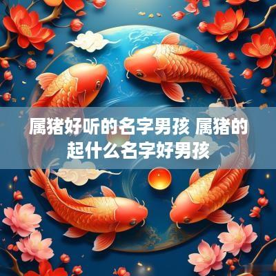 属猪好听的名字男孩 属猪的起什么名字好男孩