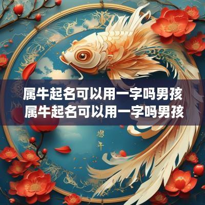 属牛起名可以用一字吗男孩 属牛起名可以用一字吗男孩名字