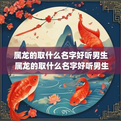 属龙的取什么名字好听男生 属龙的取什么名字好听男生两个字