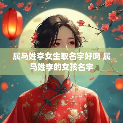 属马姓李女生取名字好吗 属马姓李的女孩名字