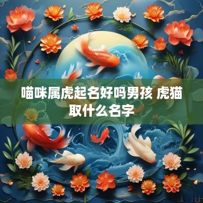 喵咪属虎起名好吗男孩 虎猫取什么名字