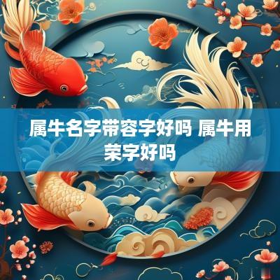 属牛名字带容字好吗 属牛用荣字好吗